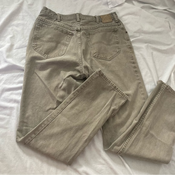 Vintage Lee Jeans Size 35X35 (Fit like a modern 30) Tan - Picture 3 of 15